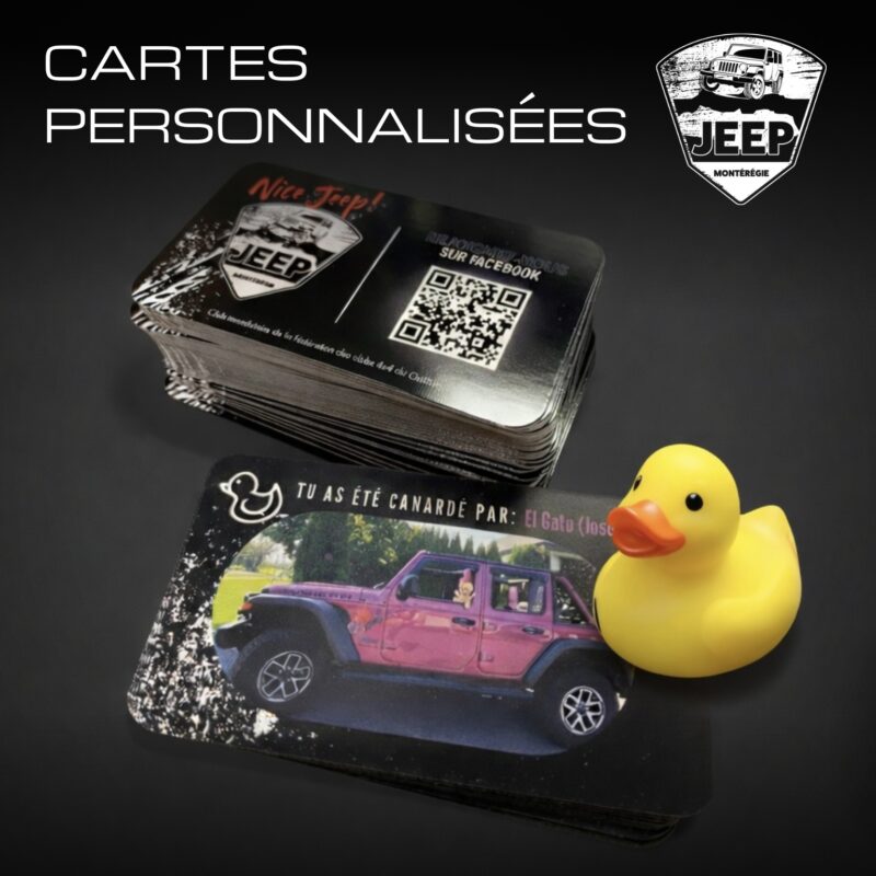 Cartes personnalisées Jeep Montérégie club